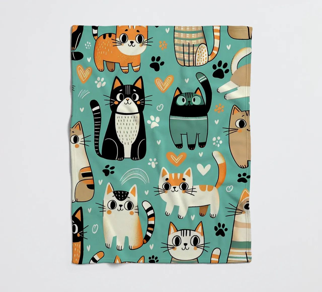 Cat Doodle Pattern fleecedeken van Happy Littles