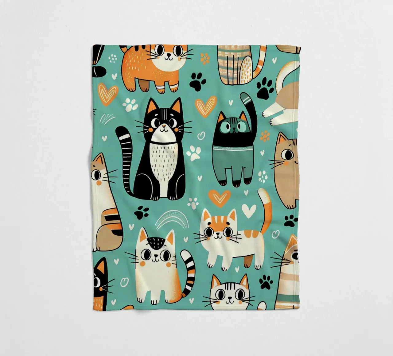 Cat Doodle Pattern fleecedeken van Happy Littles