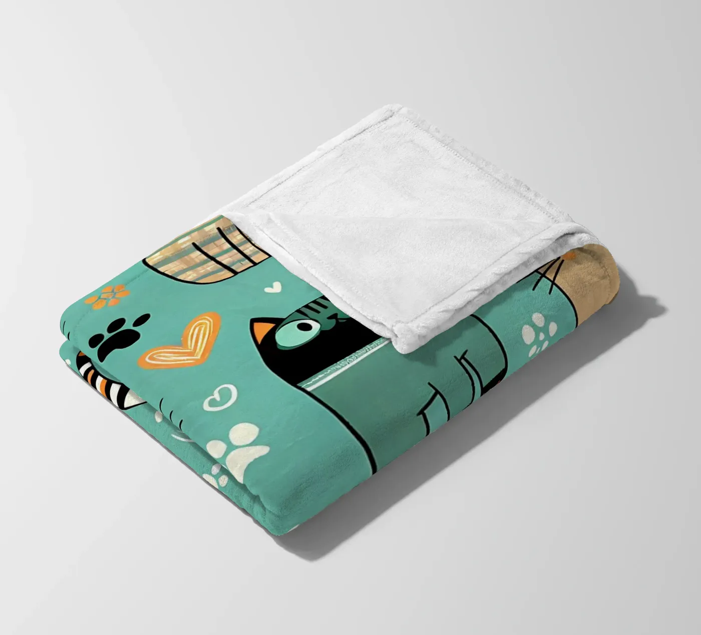 Schema di scarabocchio di gatto coperta in pile da Happy Littles