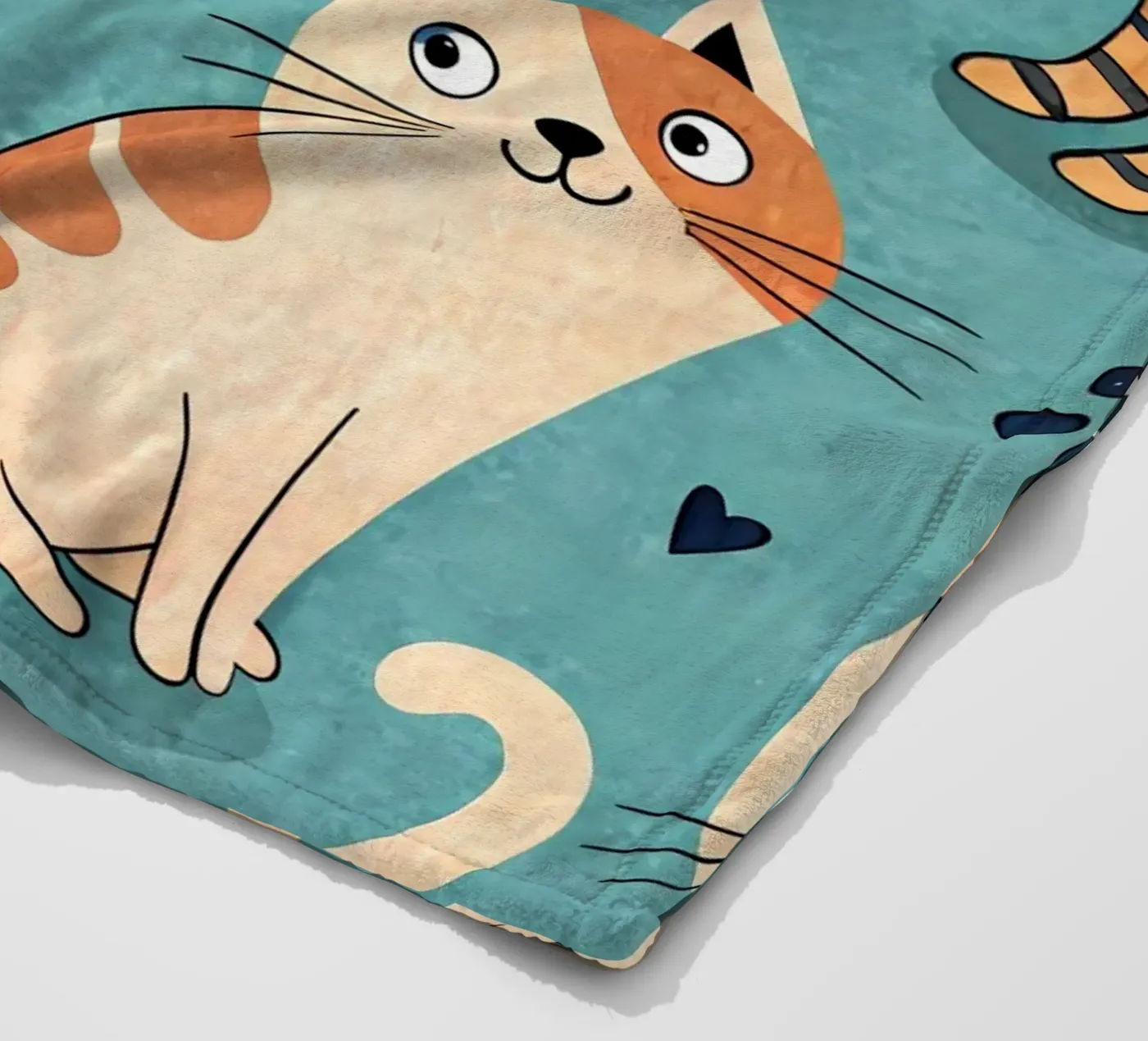 Cat Doodle Pattern fleece blanket by Happy Littles