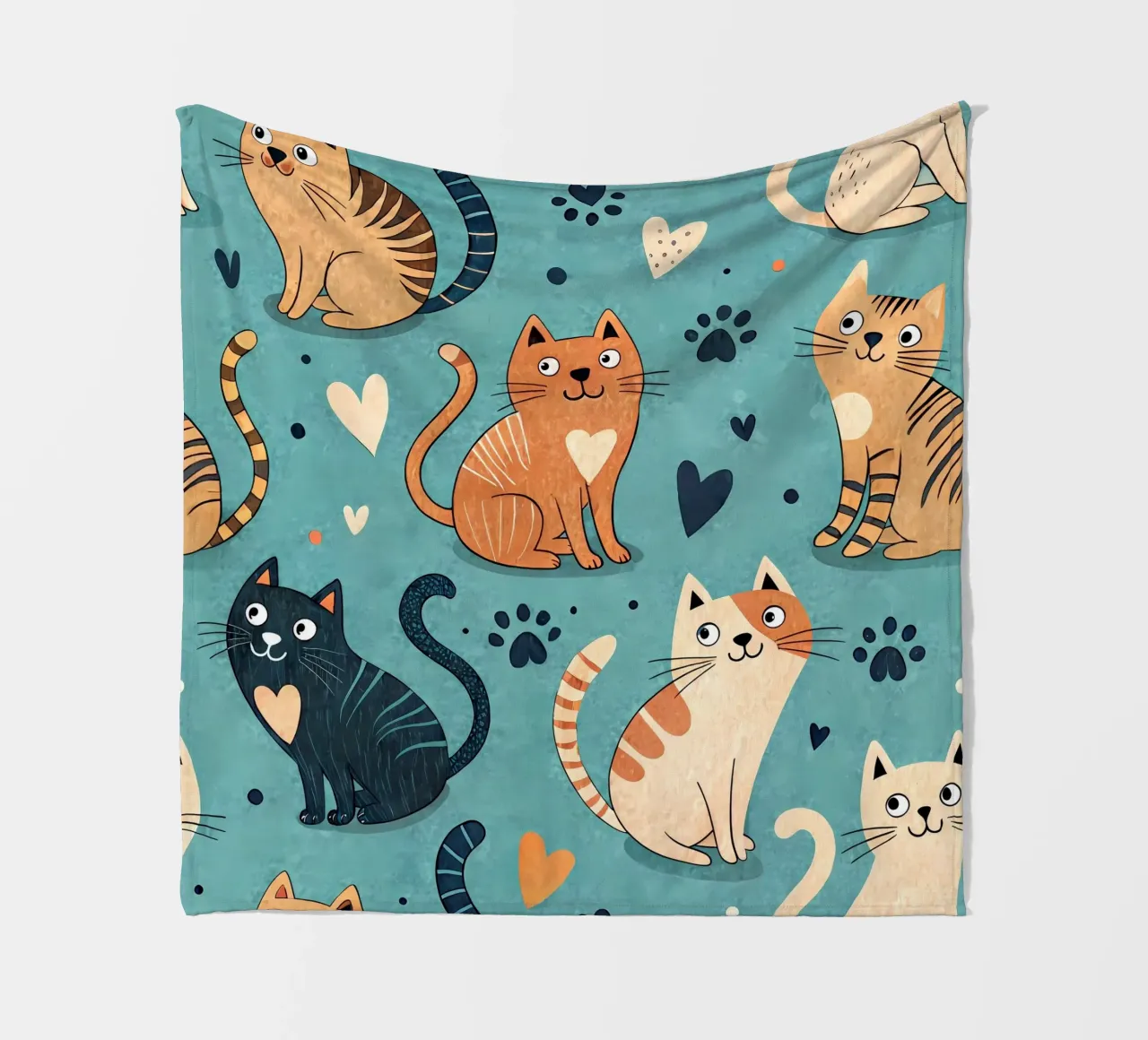 Cat Doodle Pattern fleecedeken van Happy Littles