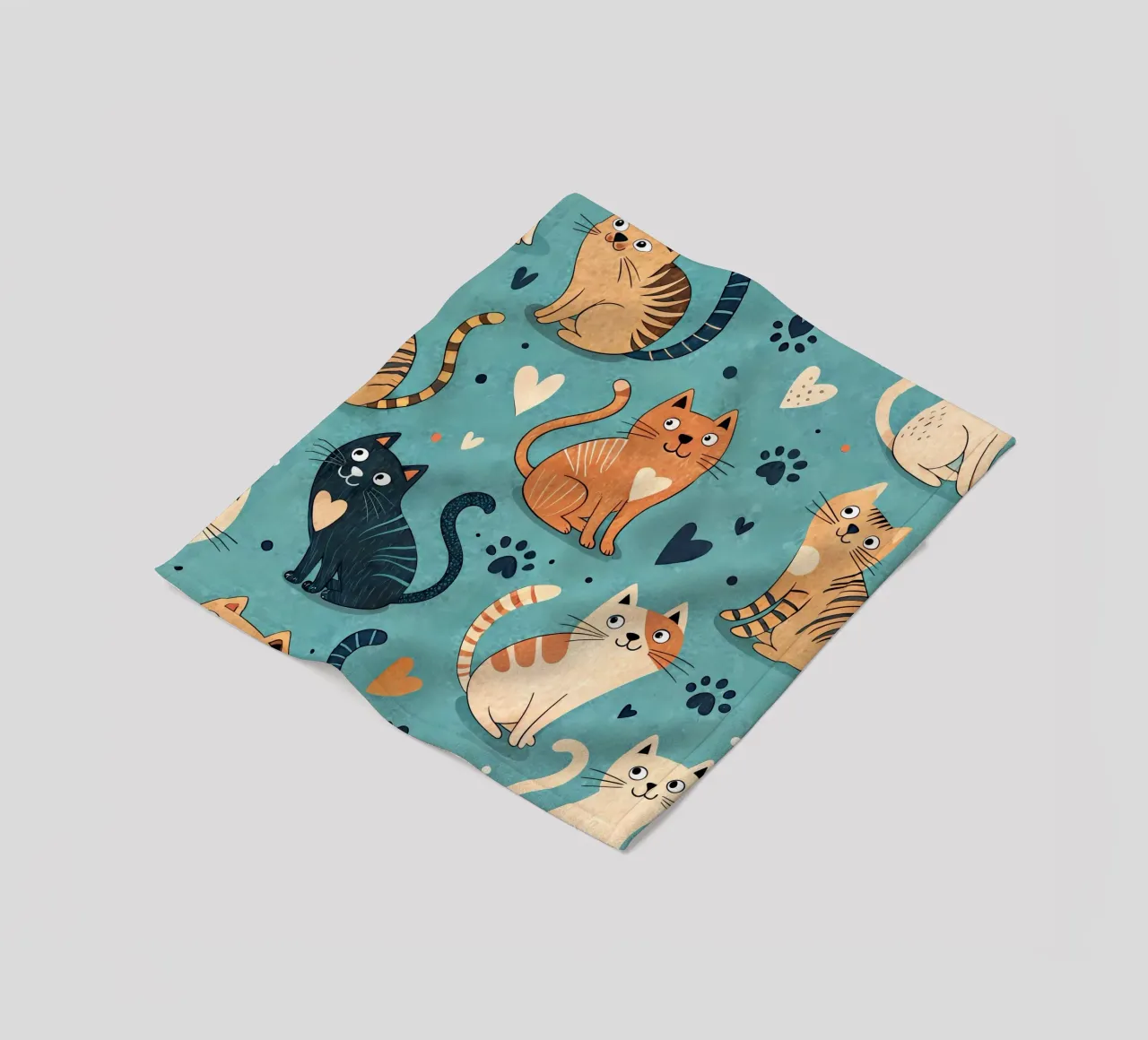 Cat Doodle Pattern fleecedeken van Happy Littles
