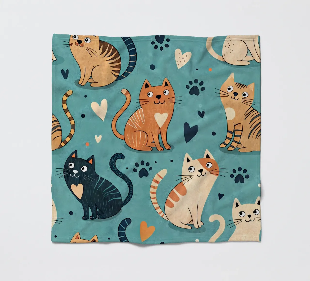 Cat Doodle Pattern fleecedeken van Happy Littles