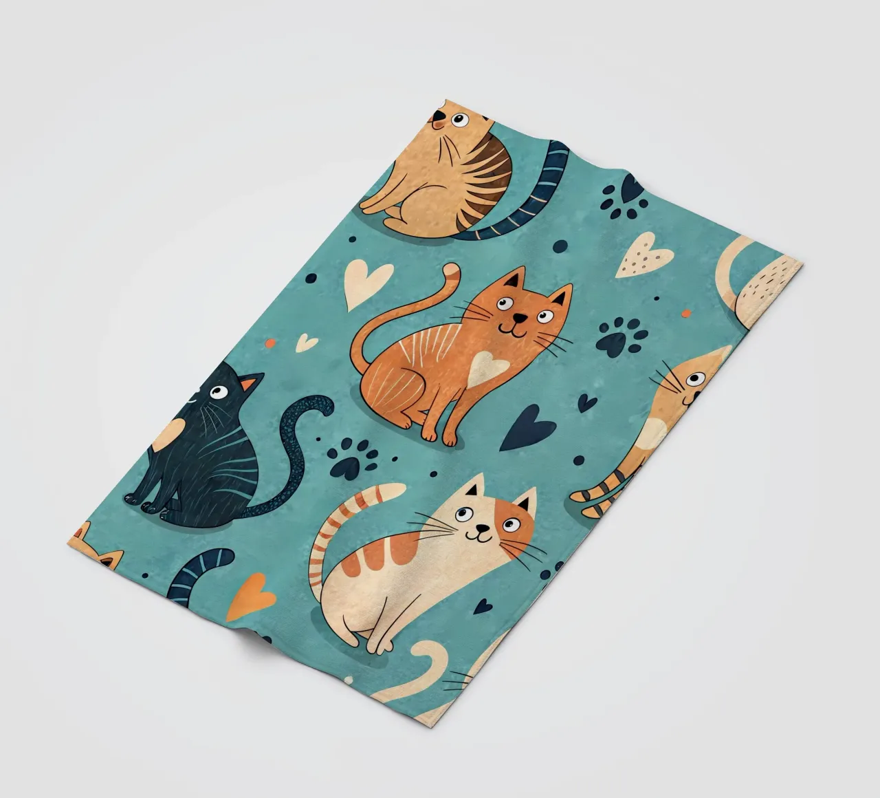Cat Doodle Pattern fleecedeken van Happy Littles