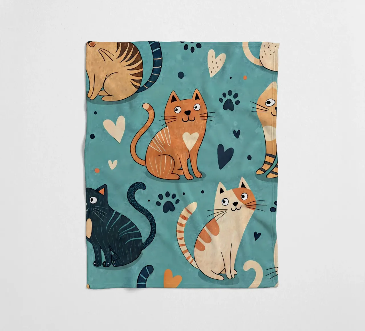 Cat Doodle Pattern fleecedeken van Happy Littles