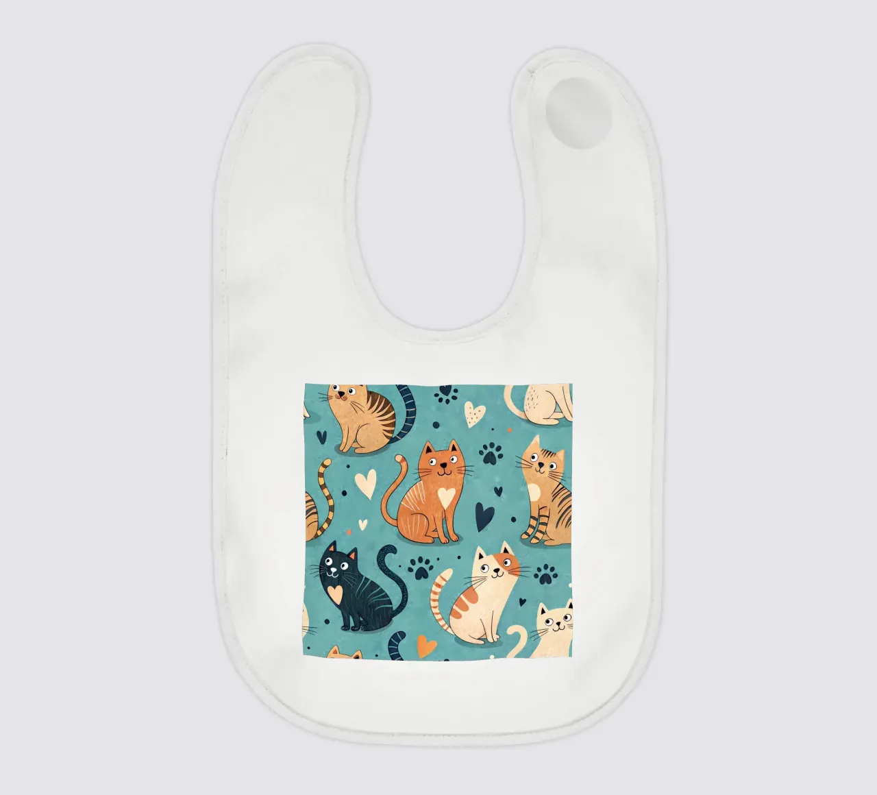 Cat Doodle Pattern baby bib by Happy Littles