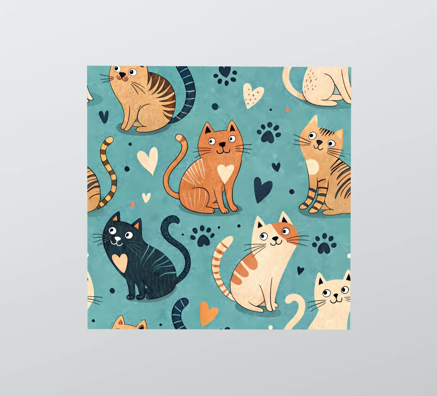 Cat Doodle Pattern sticker by Happy Littles