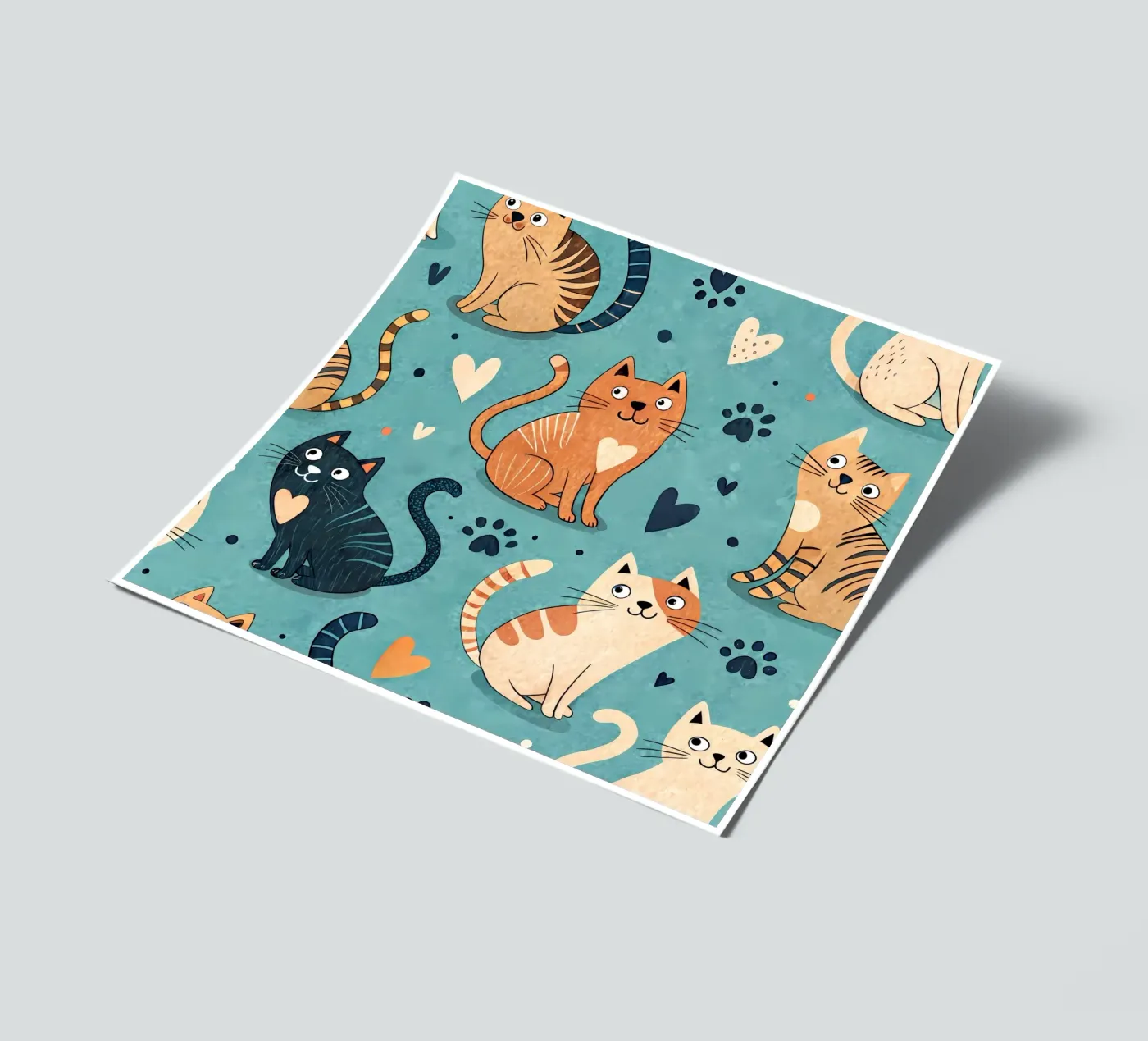 Cat Doodle Pattern sticker sheet by Happy Littles