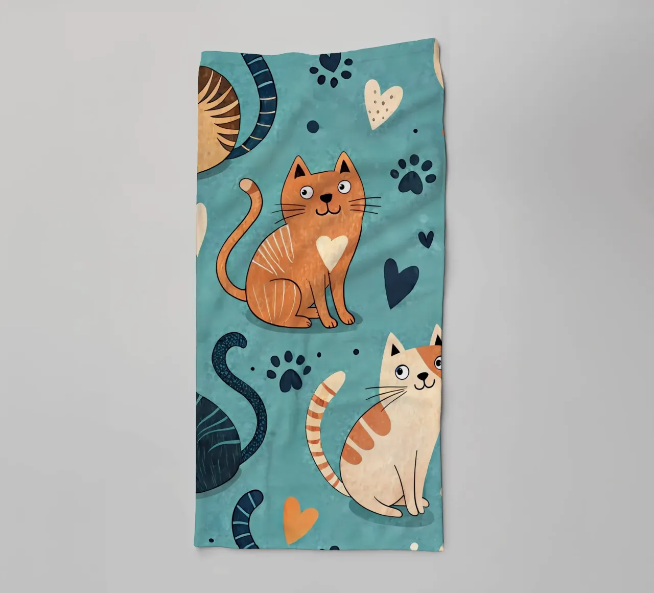 Cat Doodle Pattern towel by Happy Littles