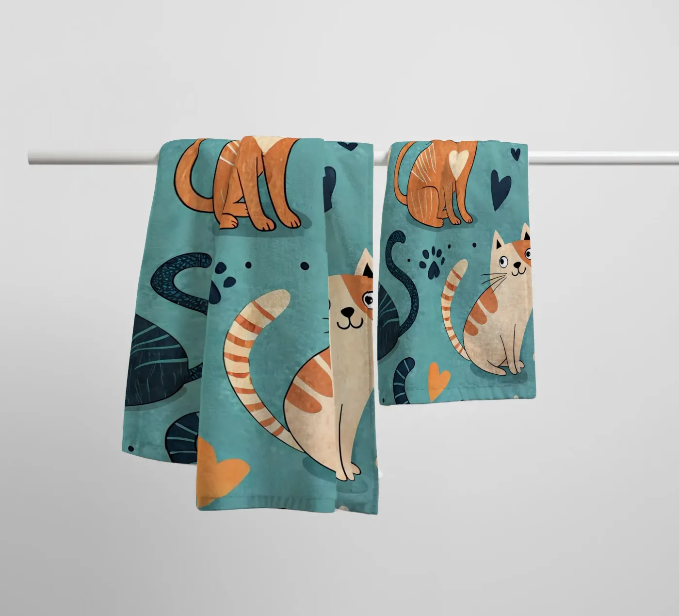 Cat Doodle Pattern badhanddoek van Happy Littles