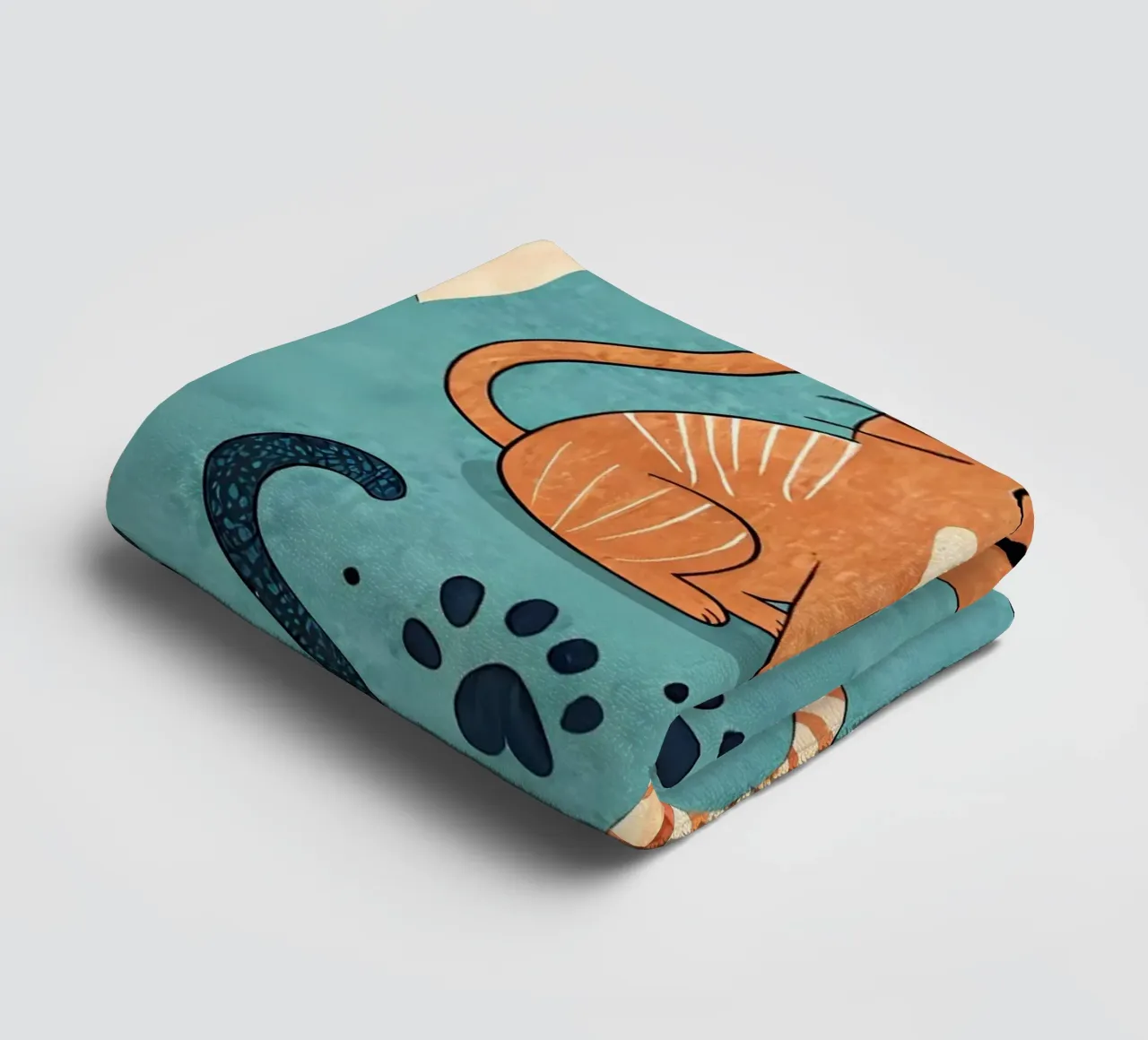 Cat Doodle Pattern towel by Happy Littles