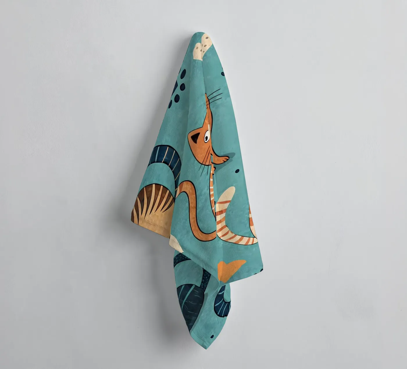 Cat Doodle Pattern badhanddoek van Happy Littles