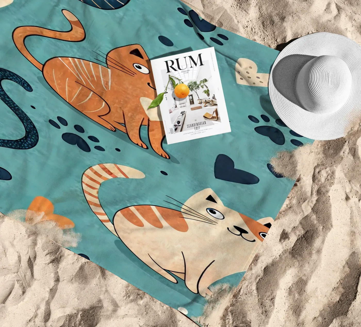 Cat Doodle Pattern telo mare da Happy Littles