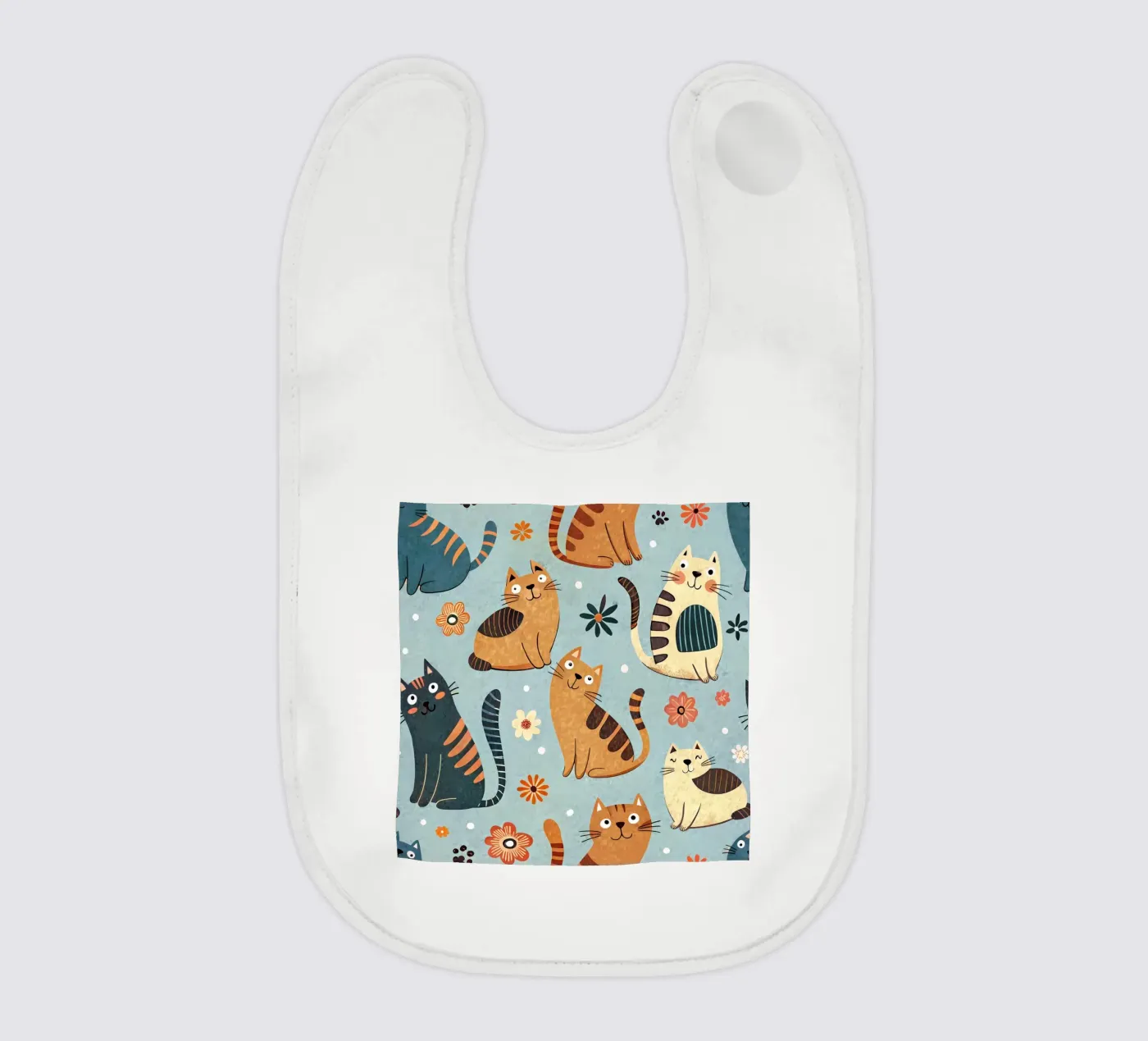 Cat Doodle Pattern baby bib by Happy Littles