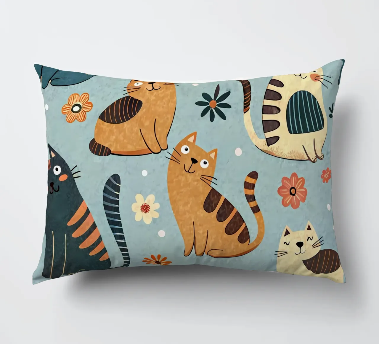 Cat Doodle Pattern decorative cushion by Happy Littles