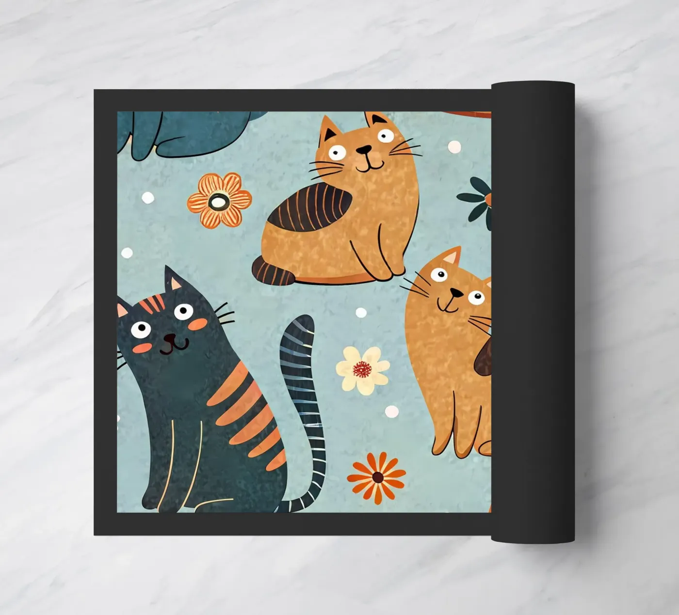 Cat Doodle Pattern deurmat van Happy Littles