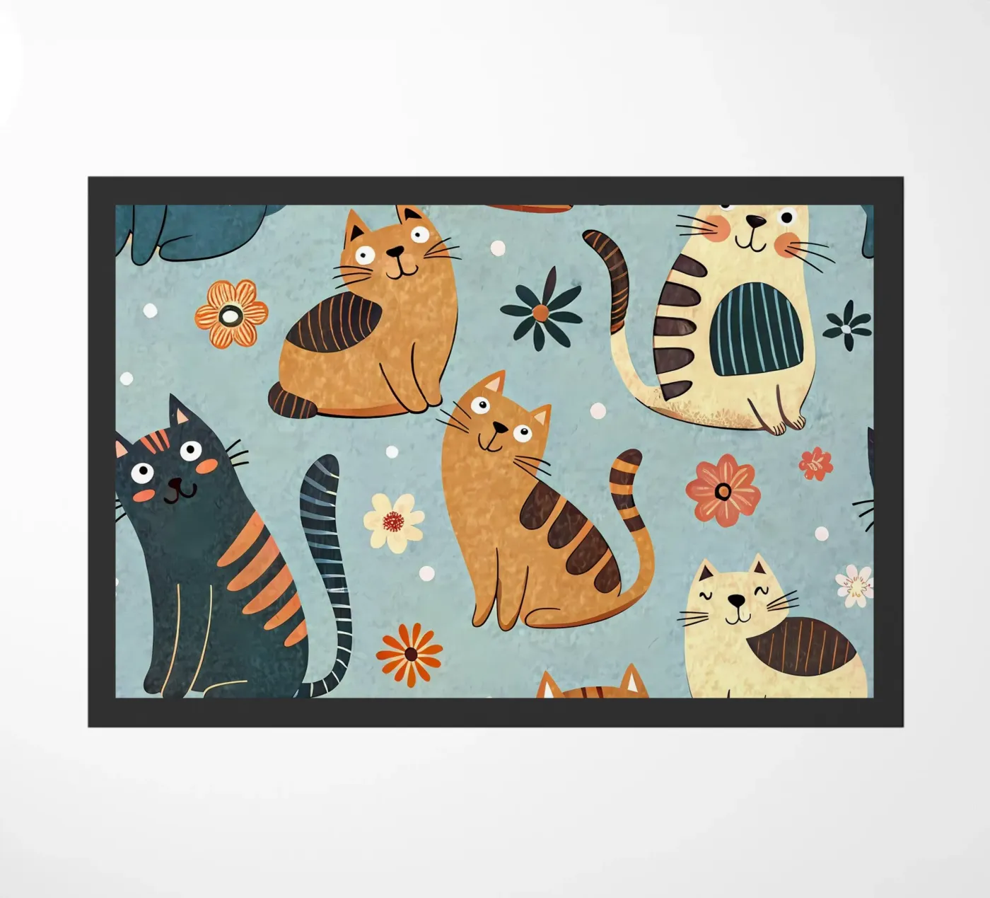 Cat Doodle Pattern deurmat van Happy Littles