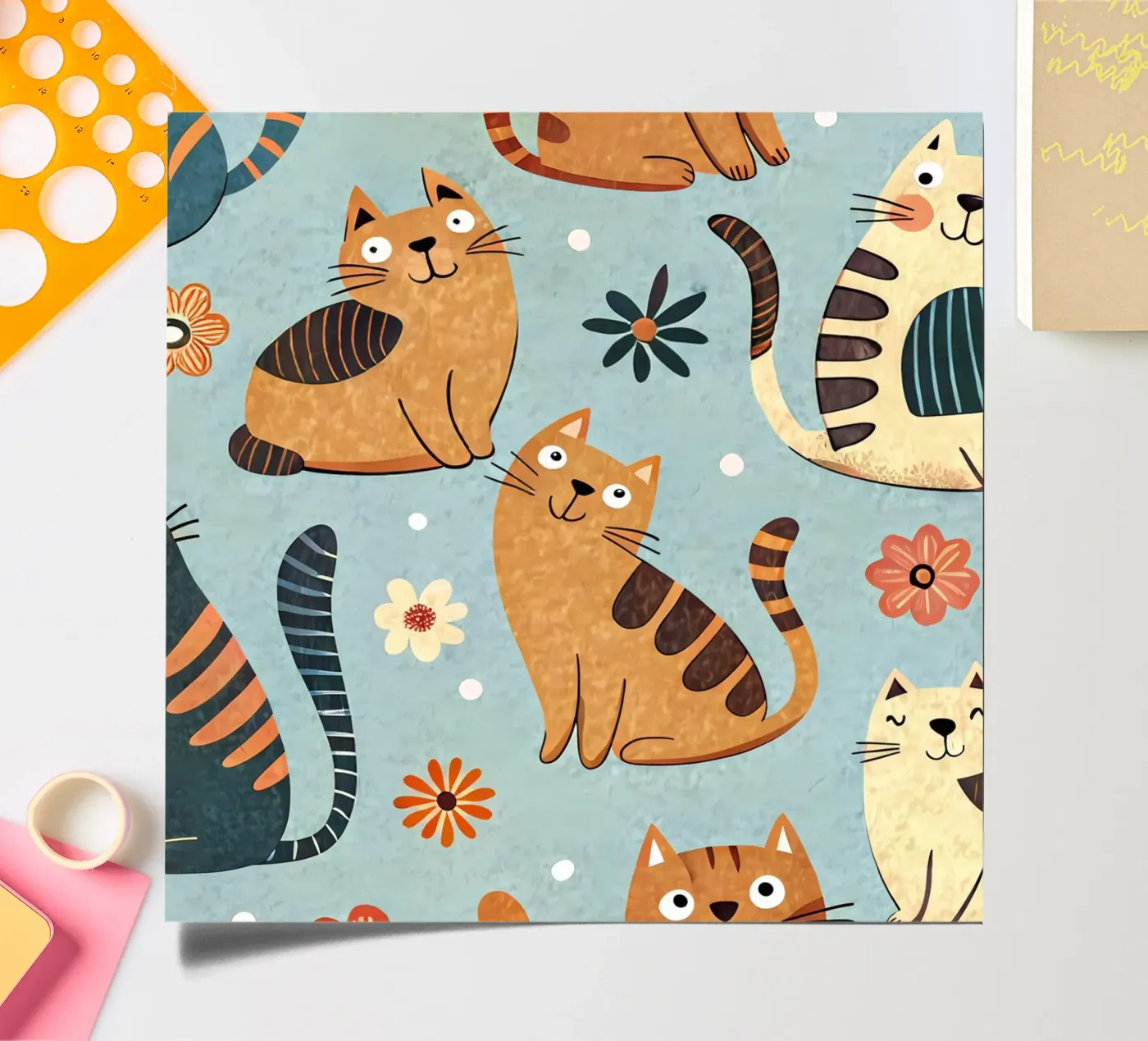 Cat Doodle Pattern stickervel van Happy Littles