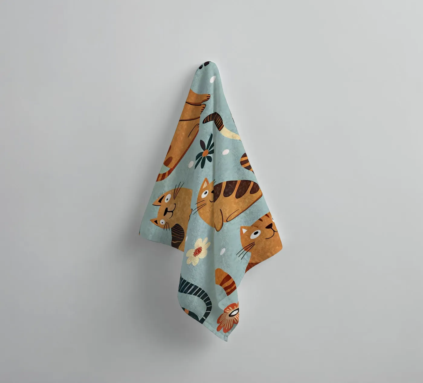 Cat Doodle Pattern badhanddoek van Happy Littles