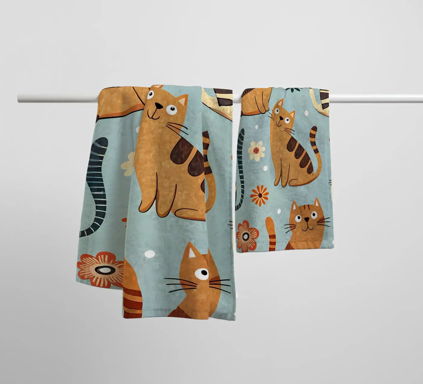 Cat Doodle Pattern badhanddoek van Happy Littles