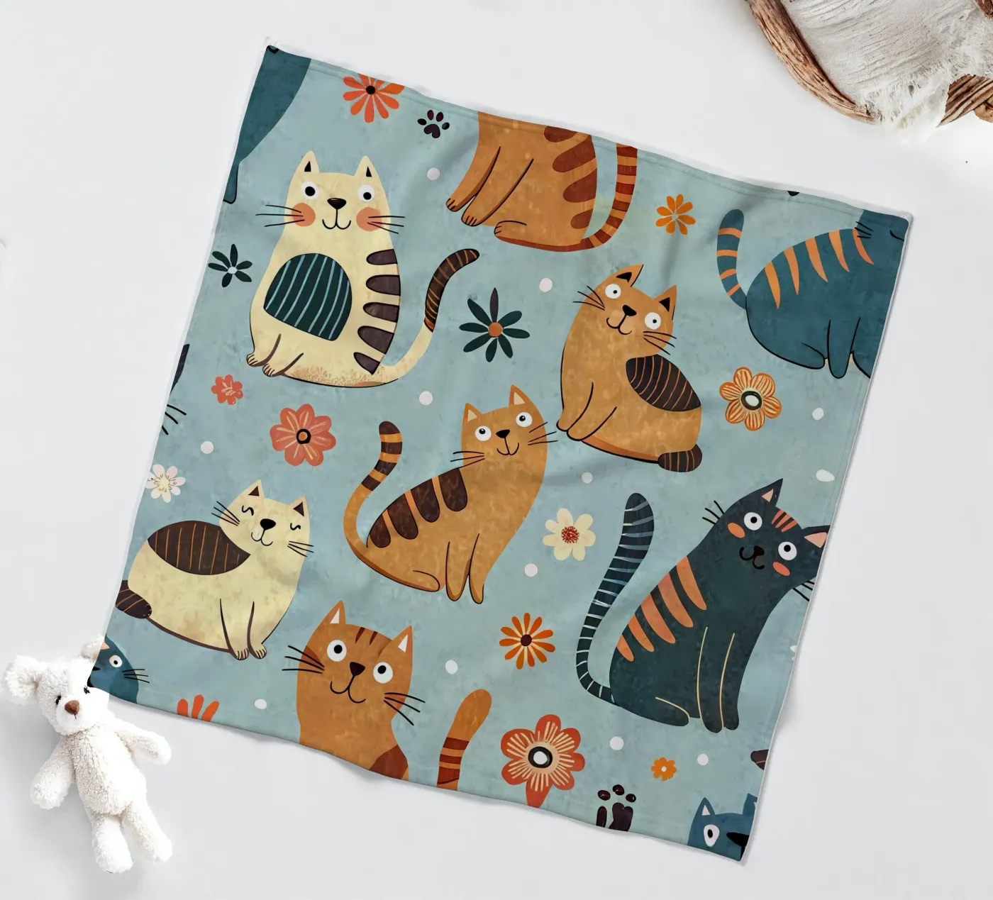 Cat Doodle Pattern fleecedeken van Happy Littles