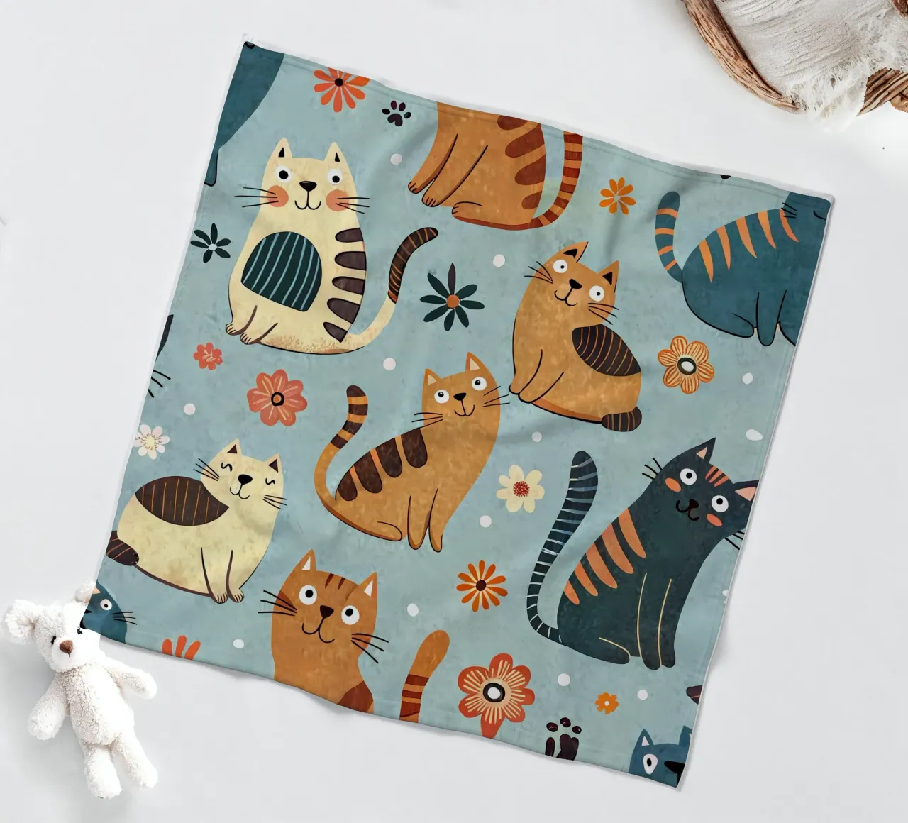 Cat Doodle Pattern fleecedeken van Happy Littles