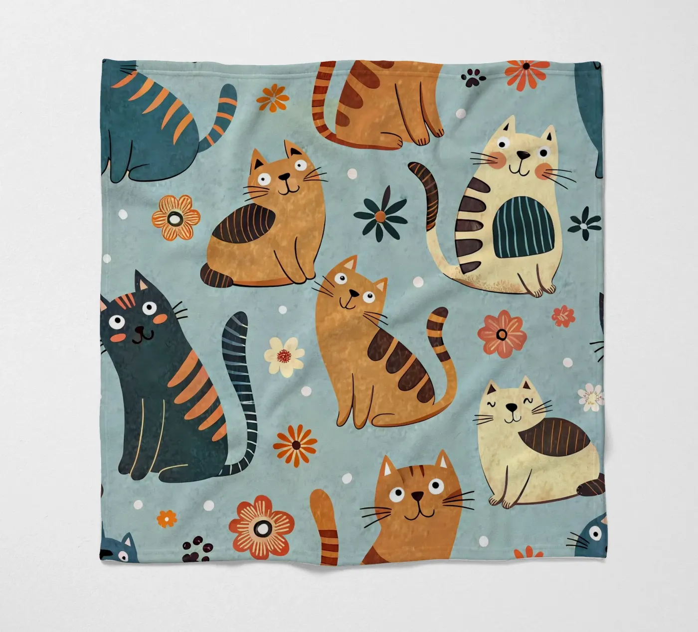 Cat Doodle Pattern fleecedeken van Happy Littles
