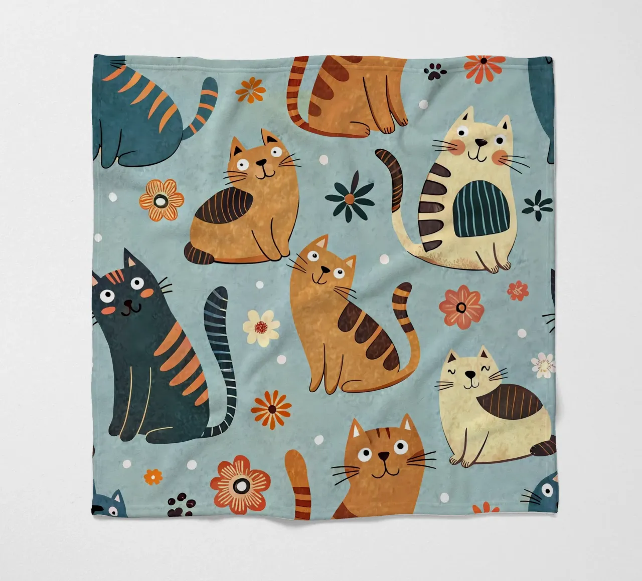 Cat Doodle Pattern fleecedeken van Happy Littles