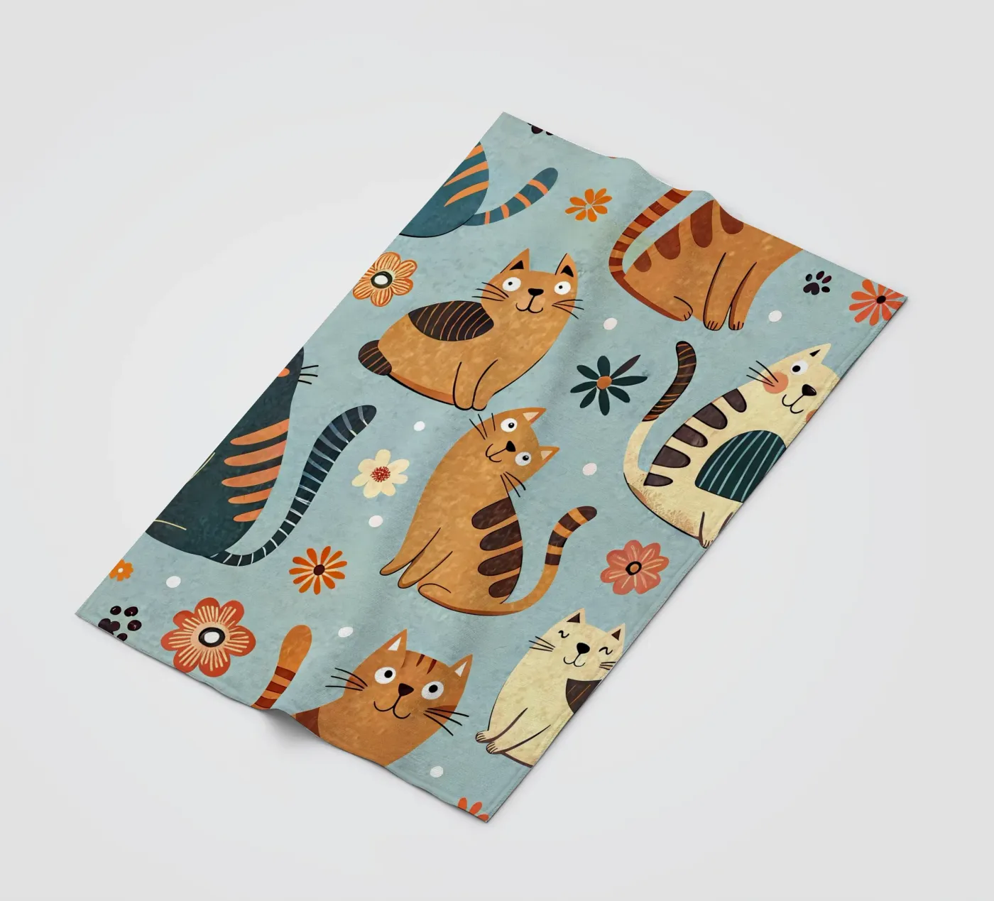 Cat Doodle Pattern fleecedeken van Happy Littles