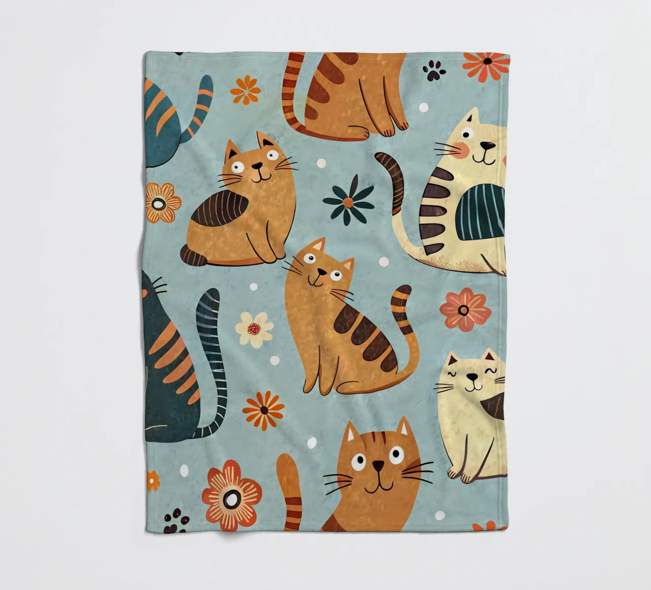 Cat Doodle Pattern fleecedeken van Happy Littles