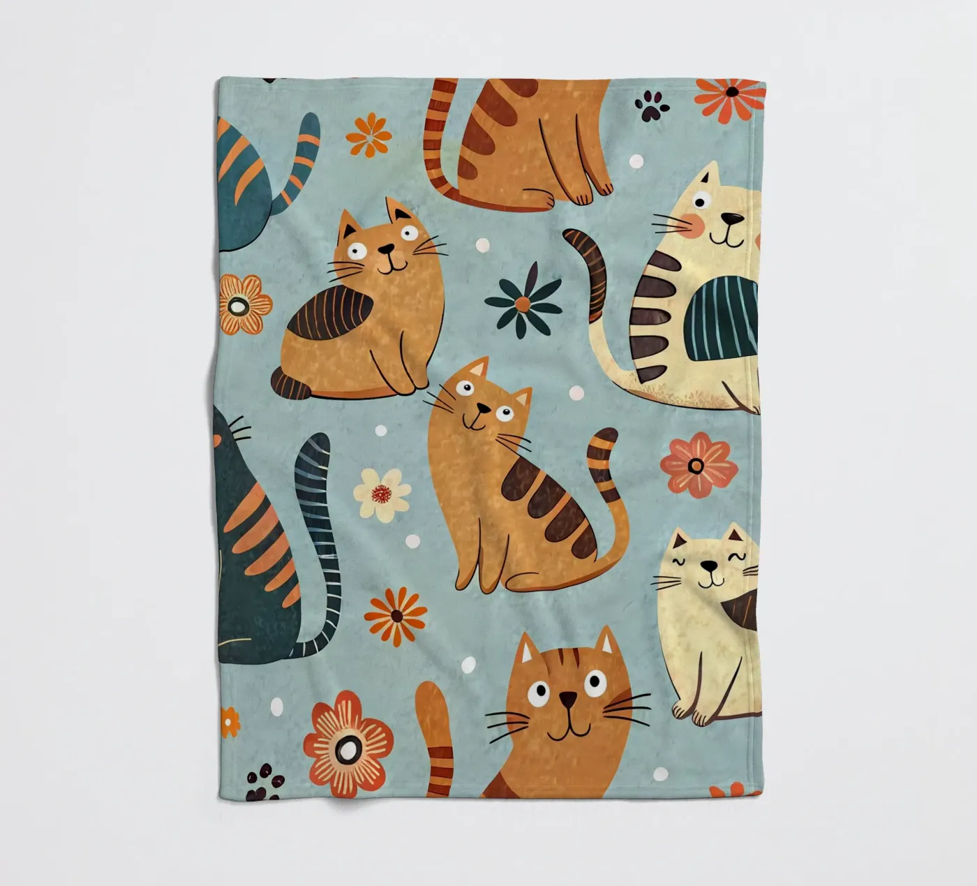 Cat Doodle Pattern fleecedeken van Happy Littles