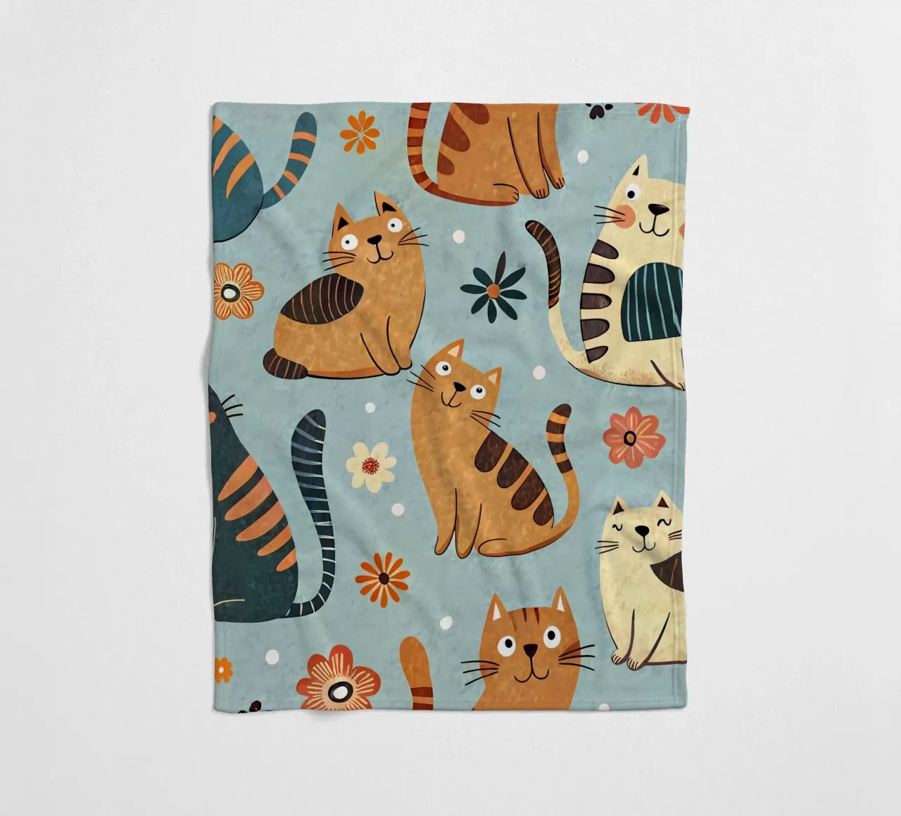 Cat Doodle Pattern fleecedeken van Happy Littles