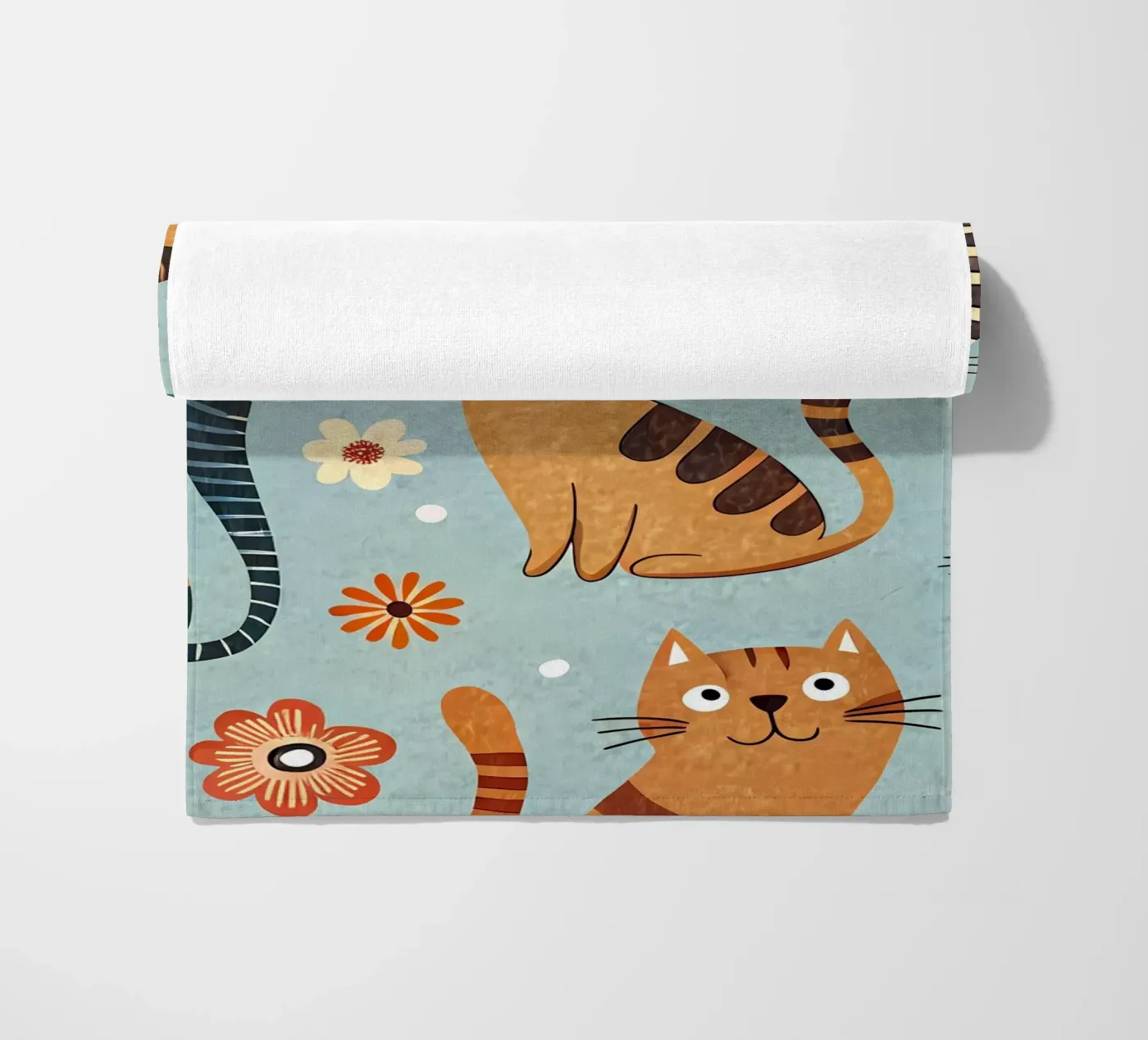 Motif de gribouillis de chat serviette de plage de Happy Littles