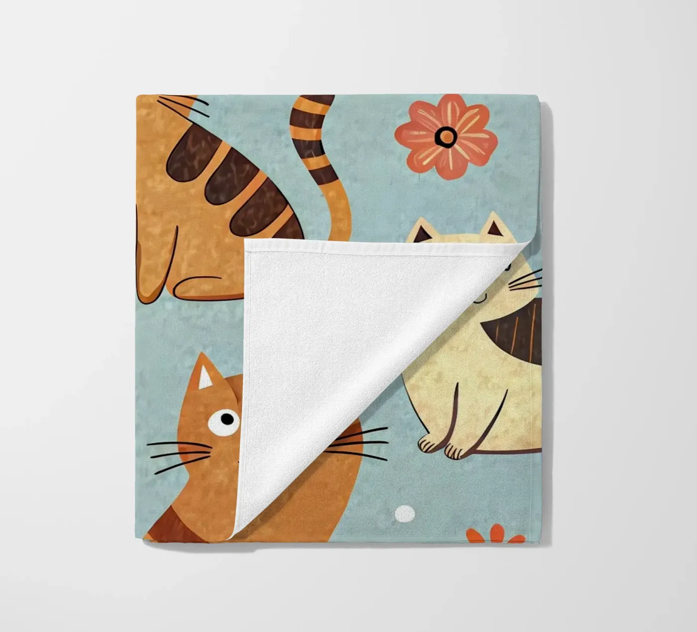 Motif de gribouillis de chat serviette de plage de Happy Littles