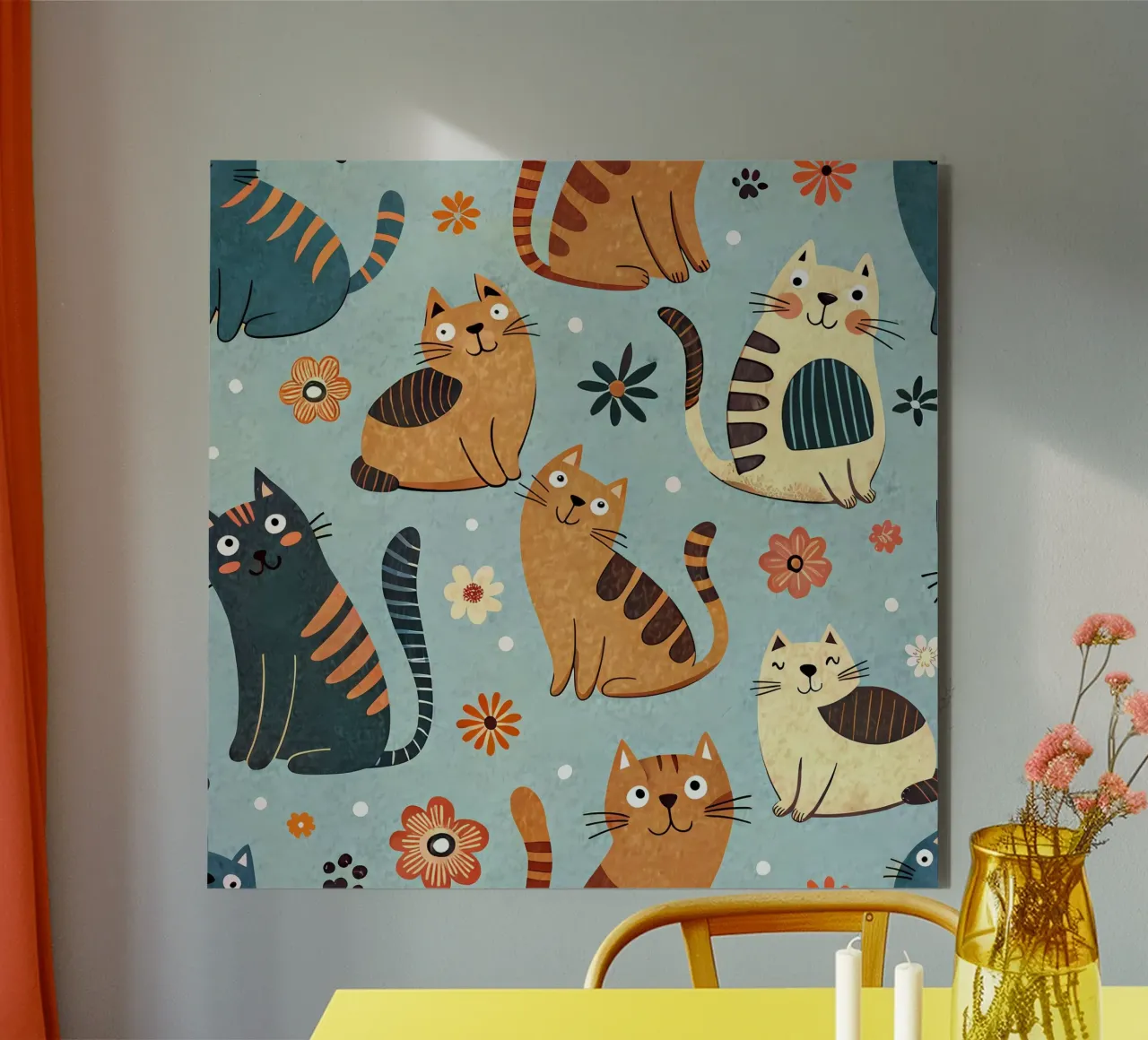 Schema di scarabocchio di gatto pannello forex da Happy Littles