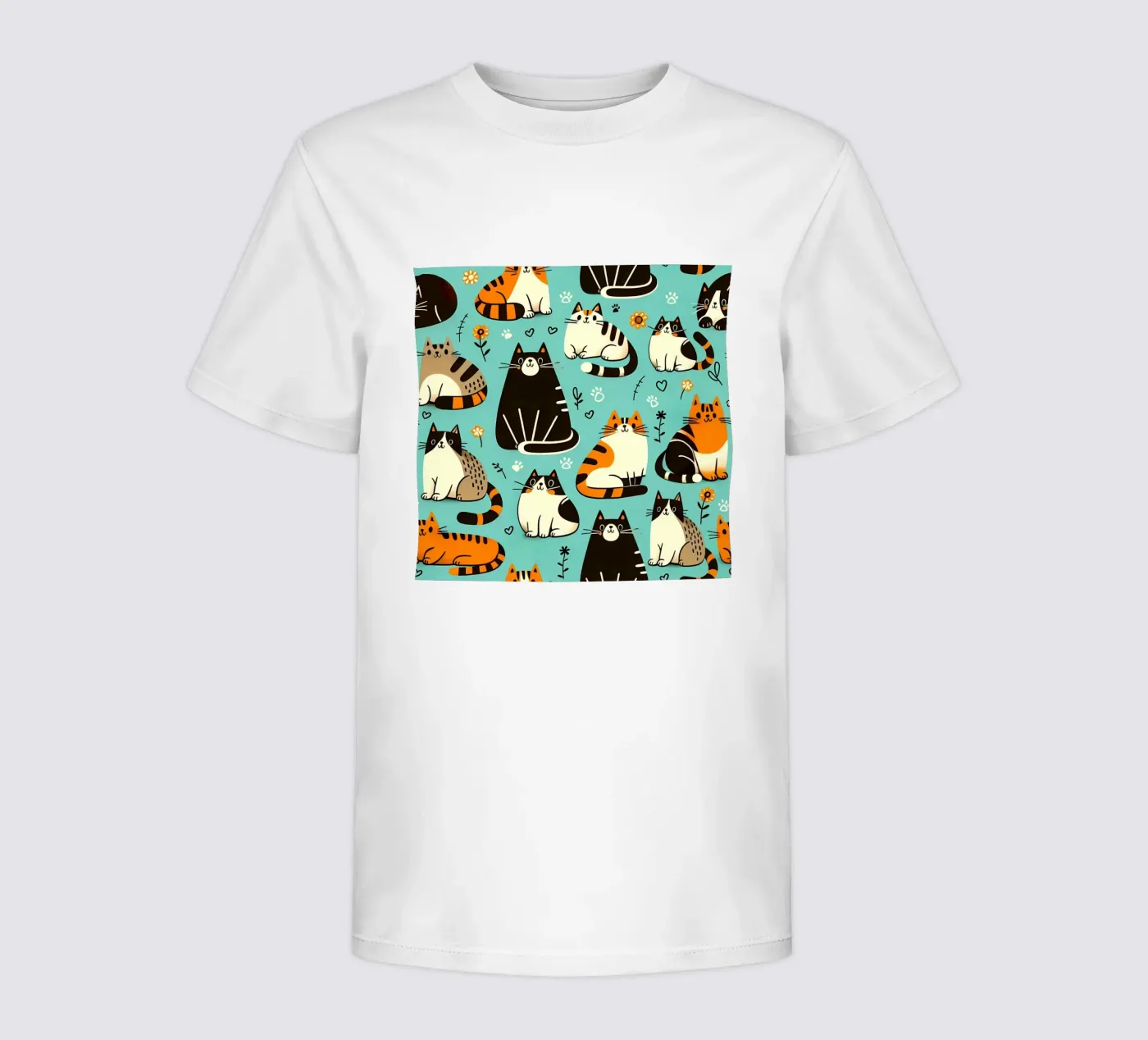 Cat Doodle Pattern kinder t-shirt van Happy Littles
