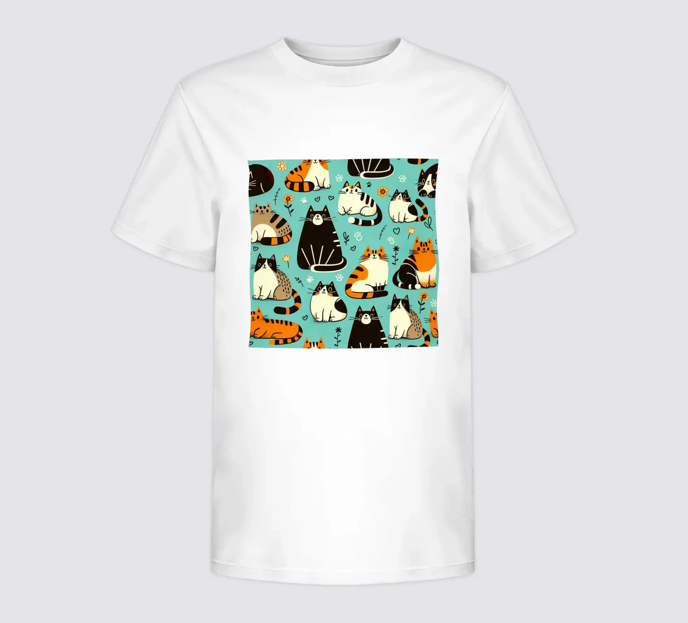 Cat Doodle Pattern kinder t-shirt van Happy Littles