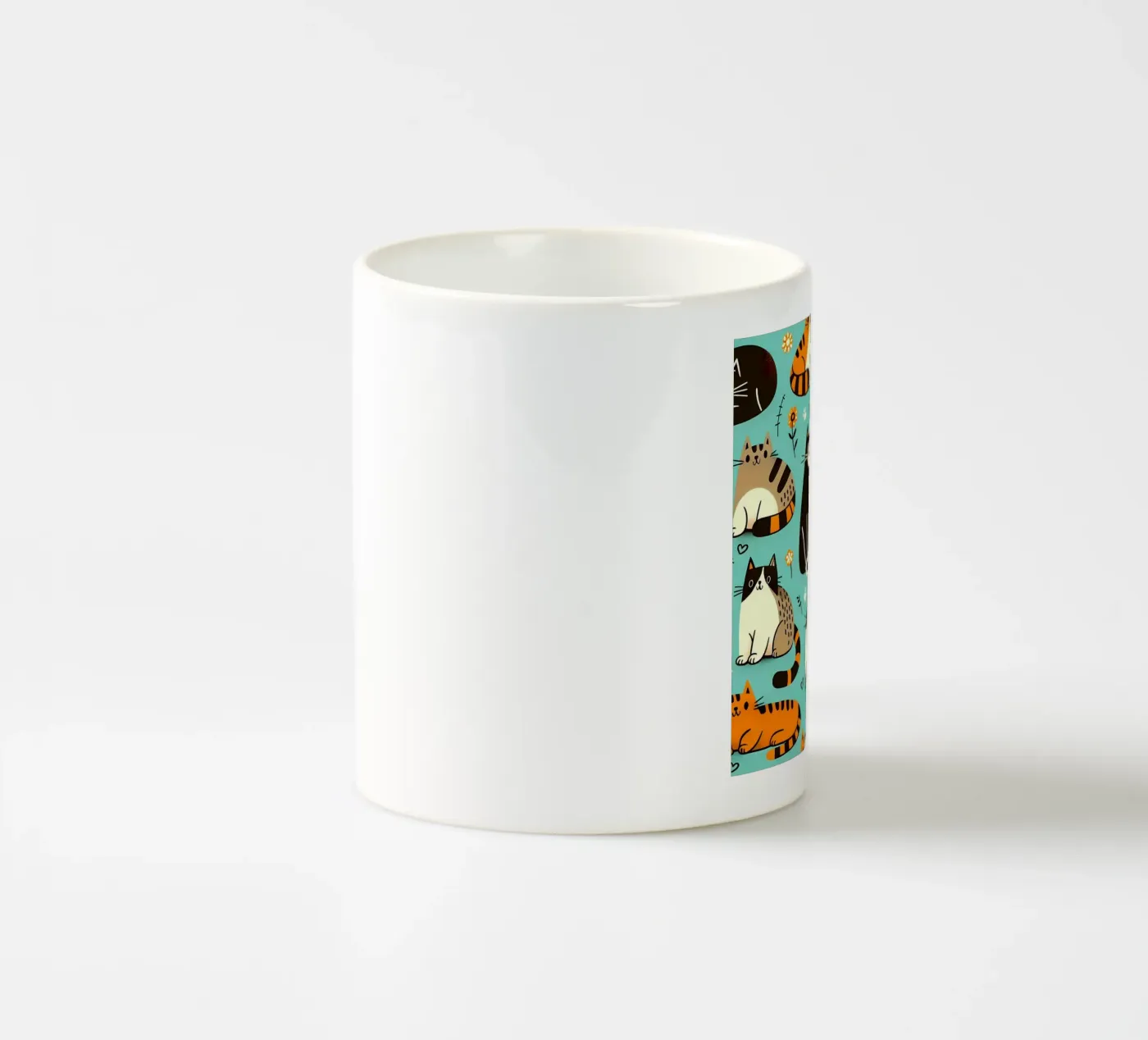 Cat Doodle Pattern ceramic mug by Happy Littles