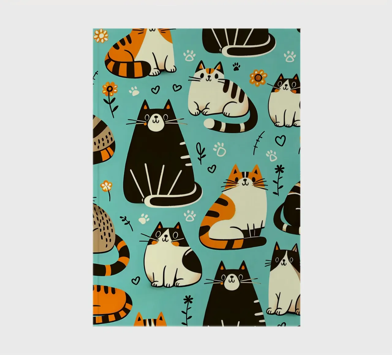 Cat Doodle Pattern notebook by Happy Littles