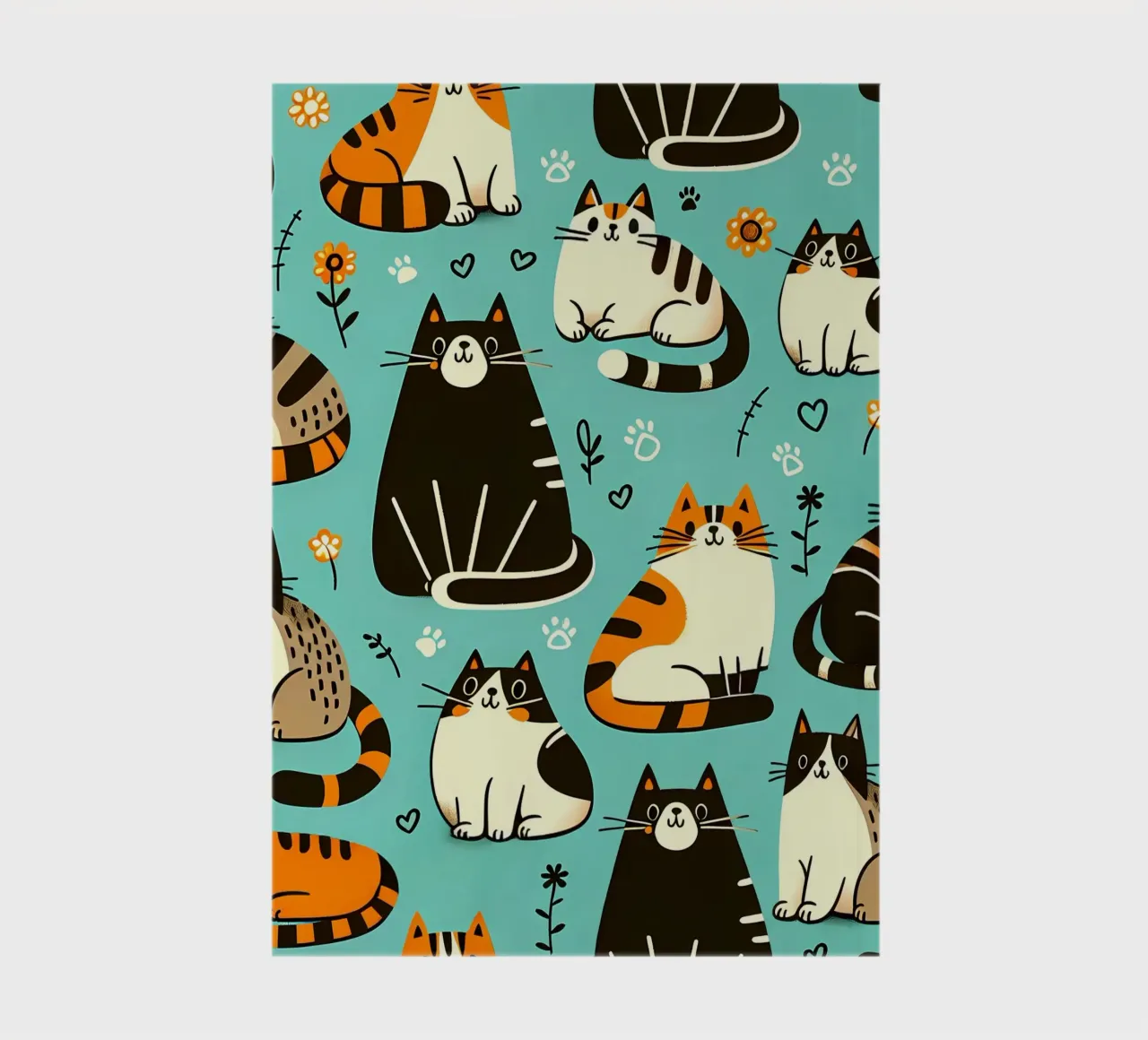 Cat Doodle Pattern notebook by Happy Littles