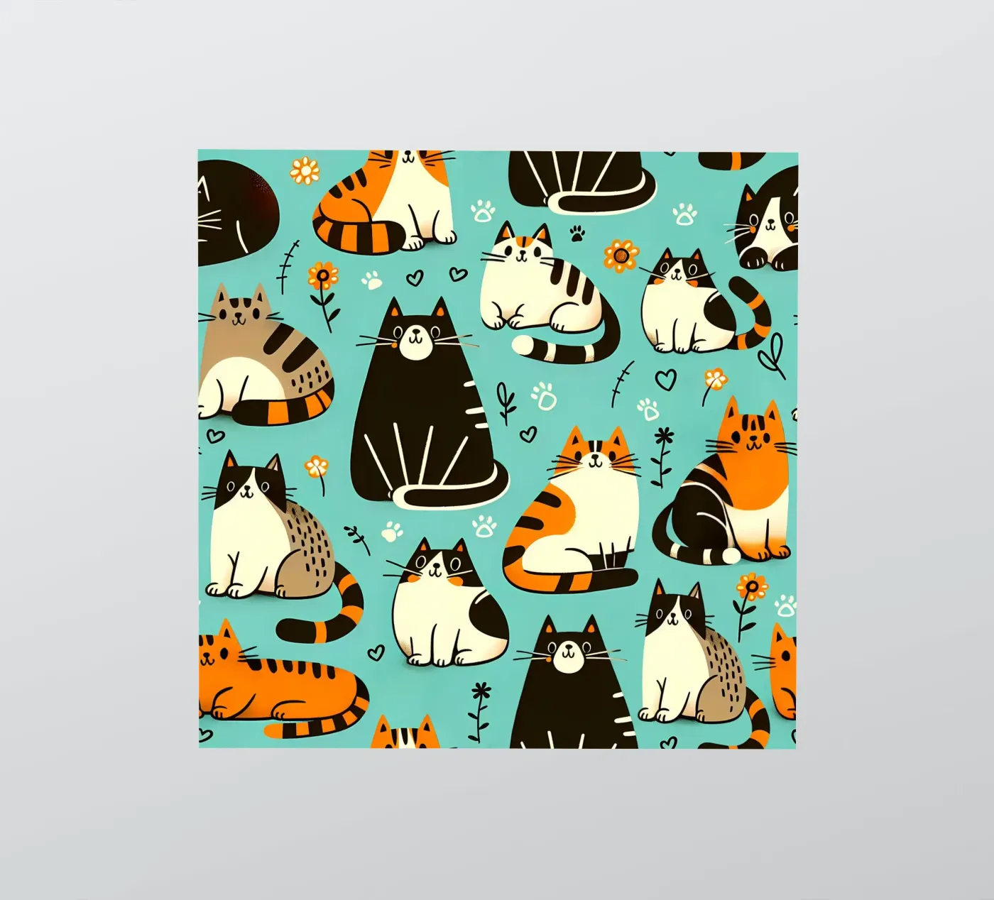 Cat Doodle Pattern sticker by Happy Littles