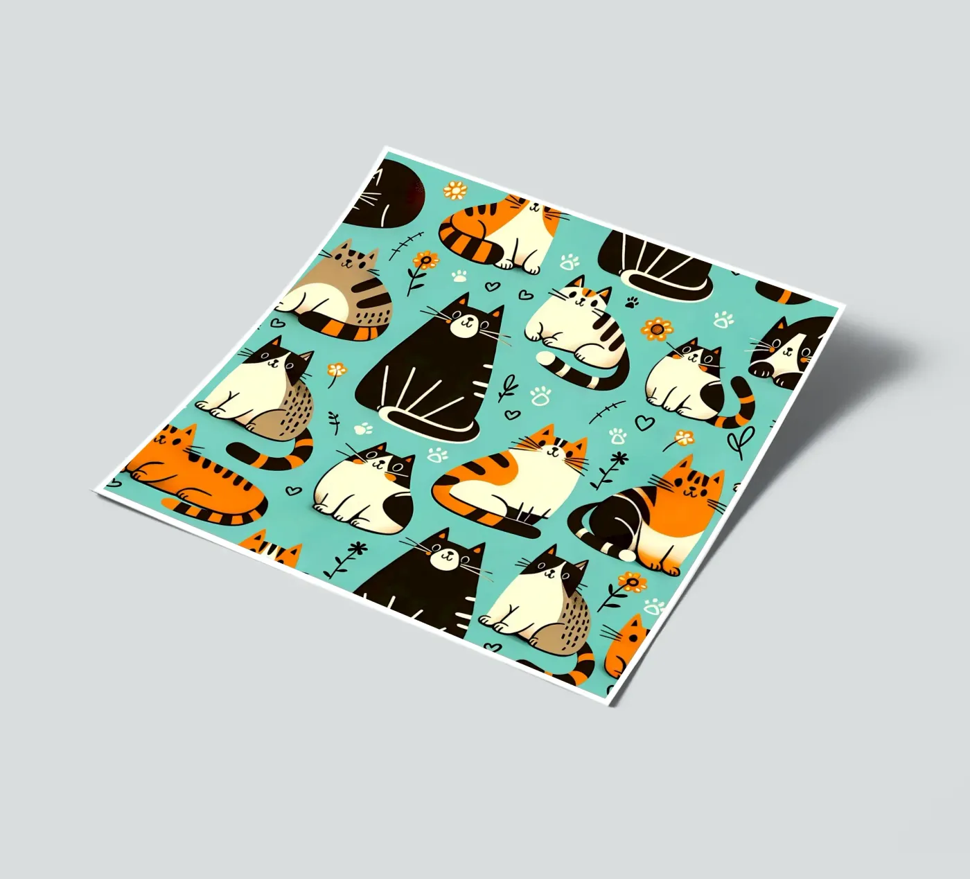 Cat Doodle Pattern sticker sheet by Happy Littles