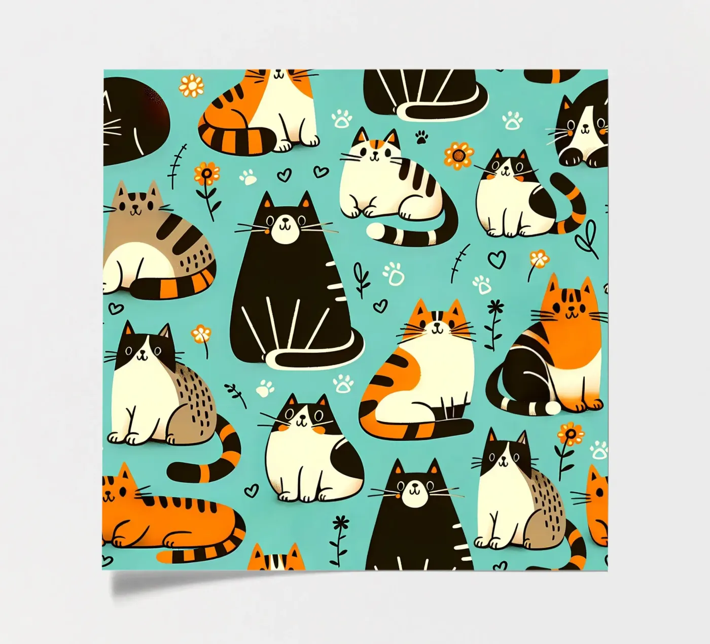 Cat Doodle Pattern sticker sheet by Happy Littles