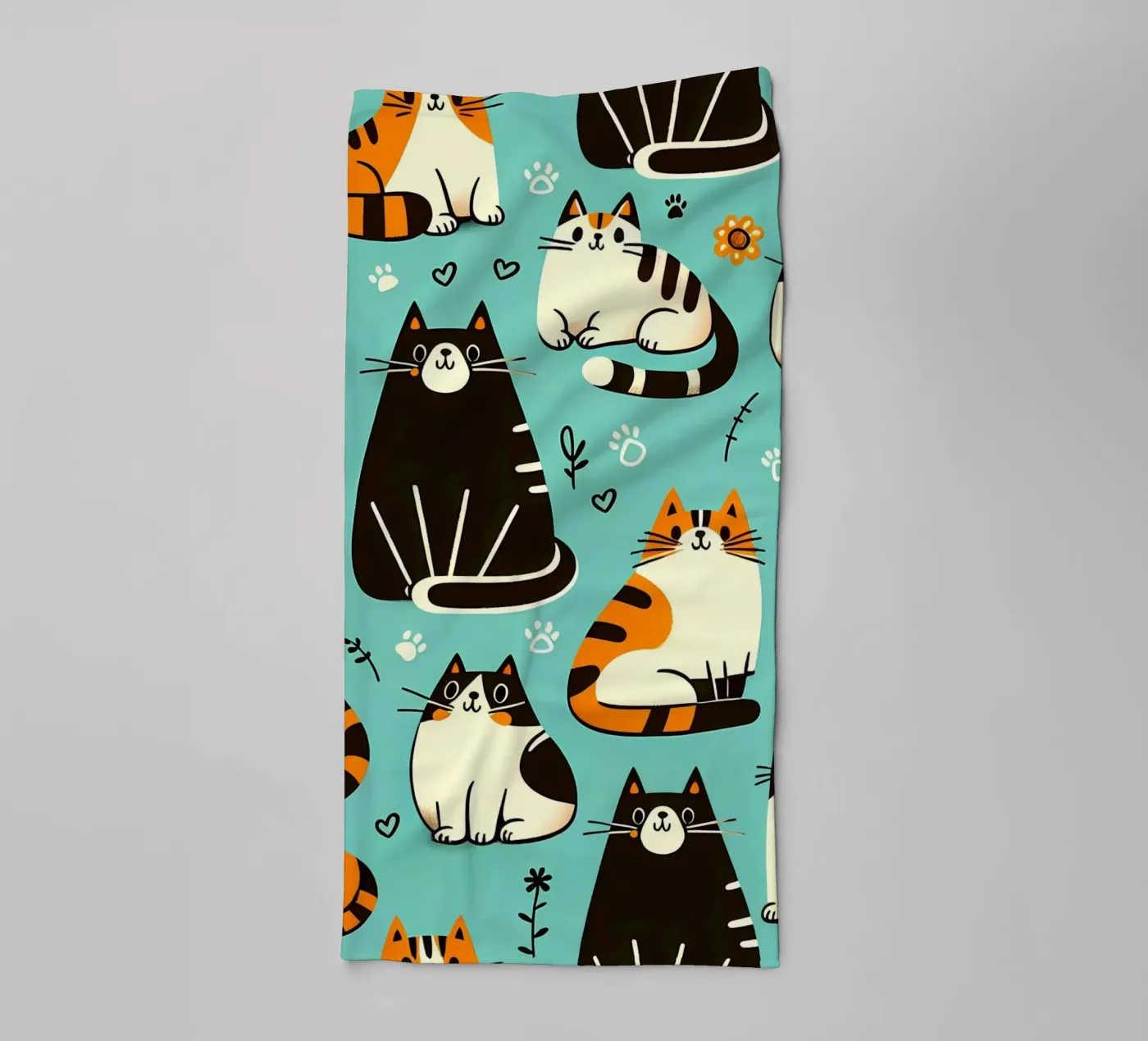 Cat Doodle Pattern badhanddoek van Happy Littles