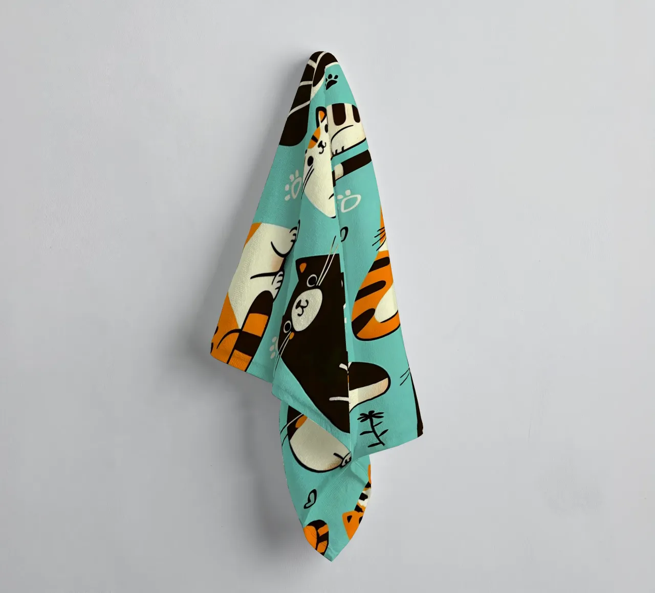 Cat Doodle Pattern badhanddoek van Happy Littles