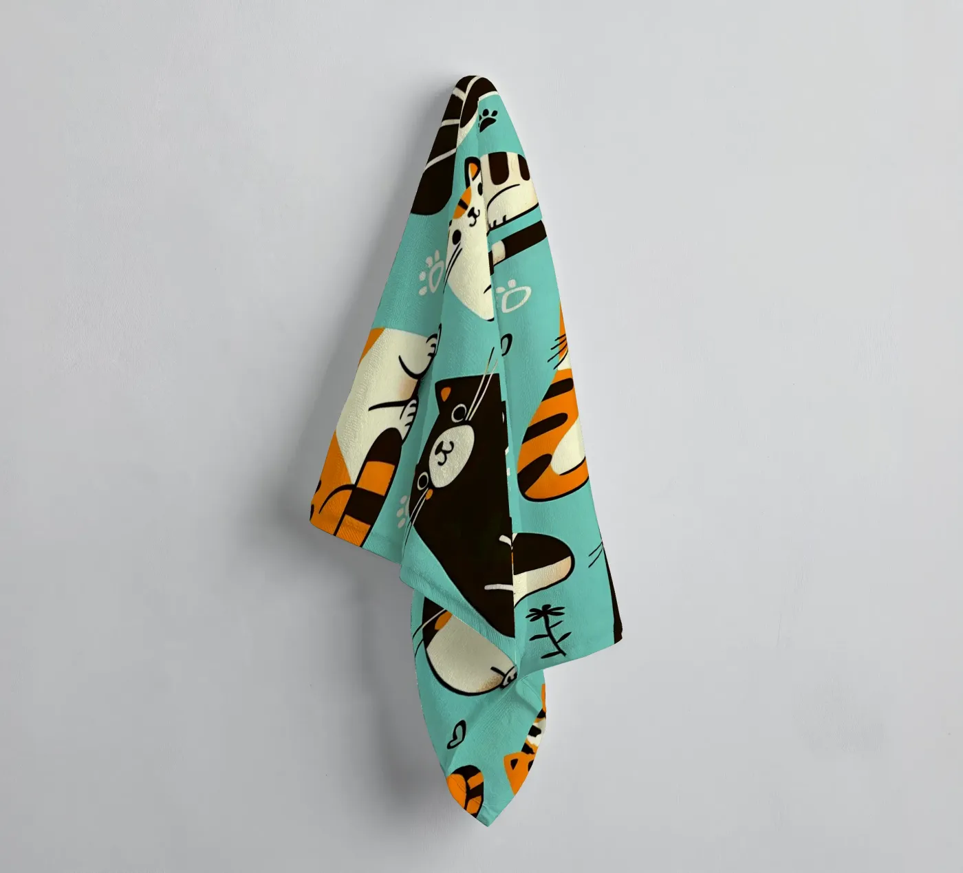 Cat Doodle Pattern badhanddoek van Happy Littles