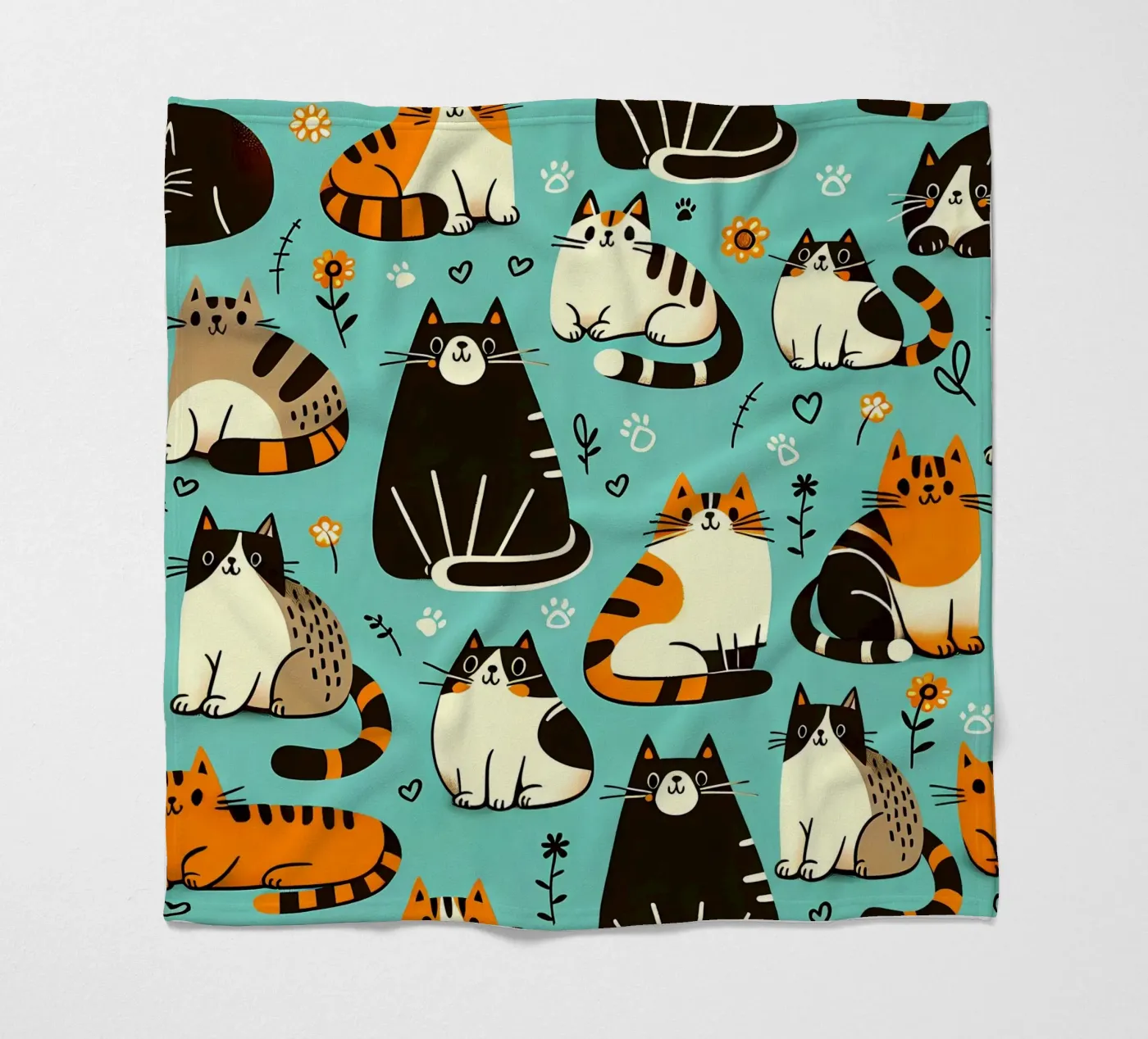Cat Doodle Pattern fleecedeken van Happy Littles