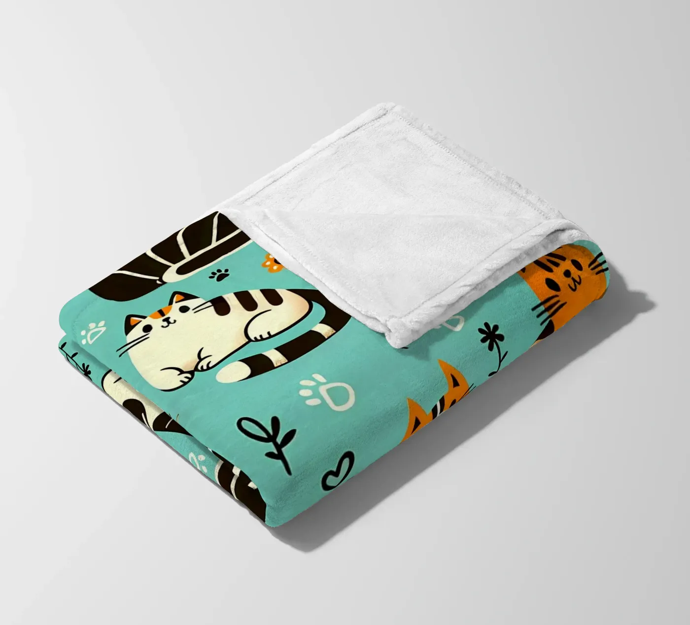 Cat Doodle Pattern fleecedeken van Happy Littles