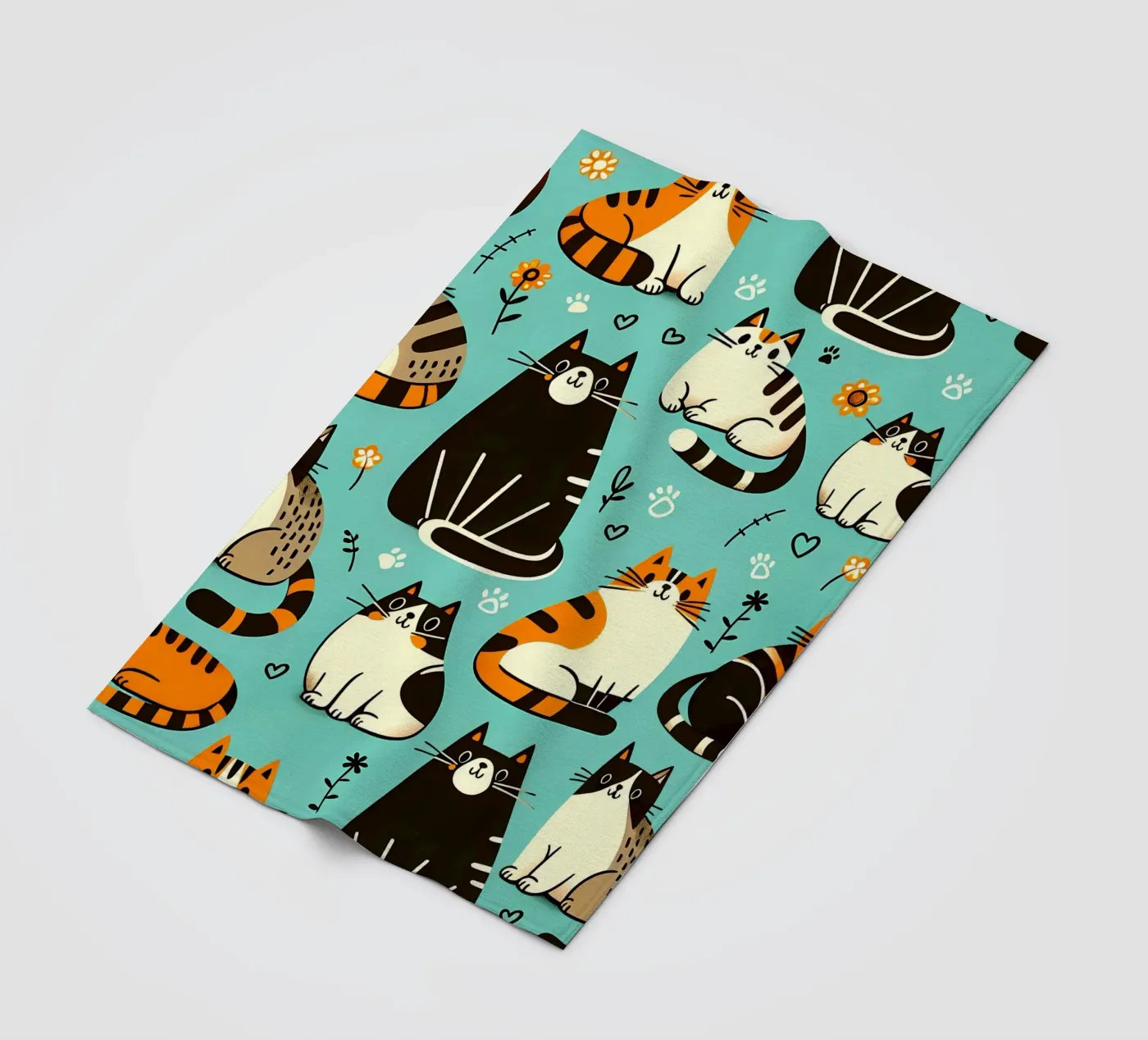 Cat Doodle Pattern fleecedeken van Happy Littles