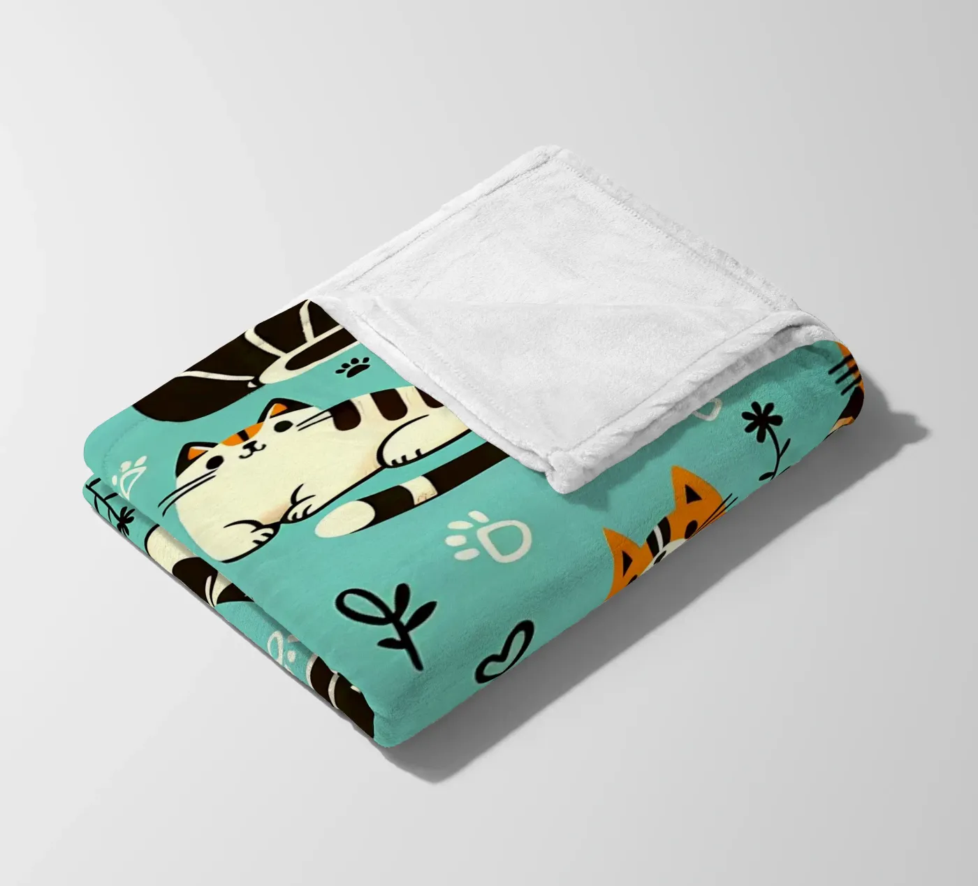 Cat Doodle Pattern fleecedeken van Happy Littles